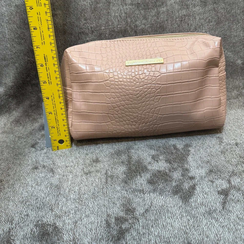 NWT Vince Camuto Blush Pink Animal Scale XL Cosmetic Bag